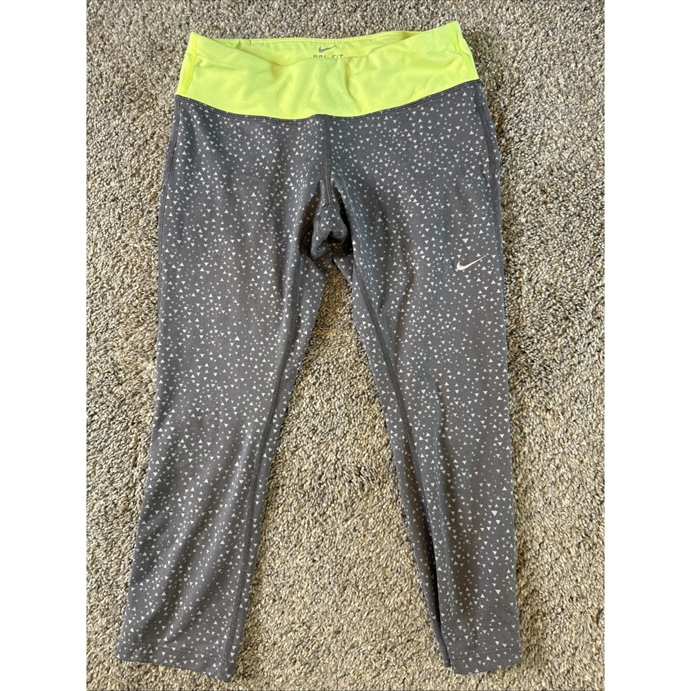 Nike Dri-FIT Women's Cropped Leggings Geometric Print Running Size Small